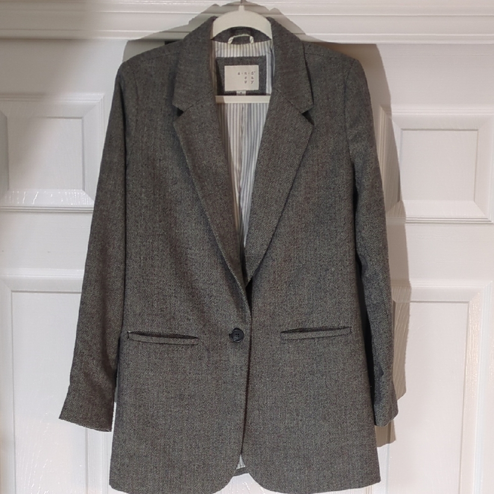 A New Day Charcoal Herringbone Blazer